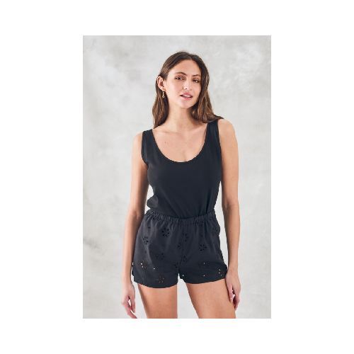 Musculosa Algodón Peinado - Negro