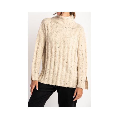 Polera Texturada Bouttonne - Beige Melange