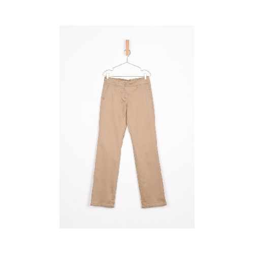 Pantalón Recto Algodón Elastano *s - Beige