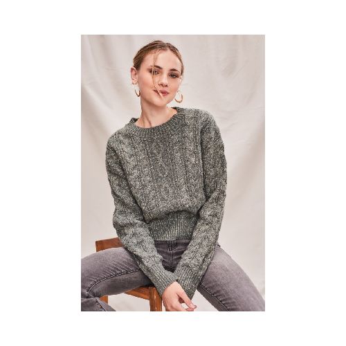 Sweater Textura Con Lurex - Verde