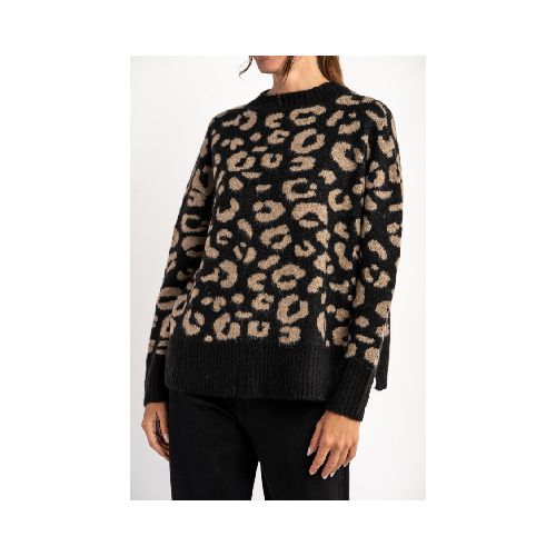 Sweater Animal Print - Negro