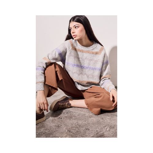 Sweater Intarsia - Gris Melange