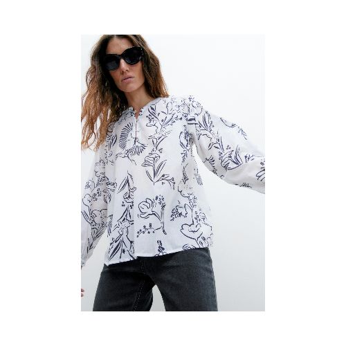 Blusa con estampa Benteveo - blanco