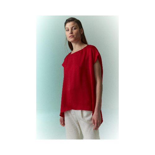 Blusa satinada - rojo