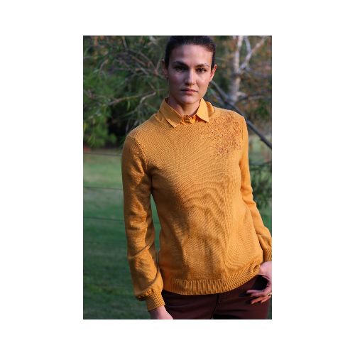 Sweater con bordado - ocre