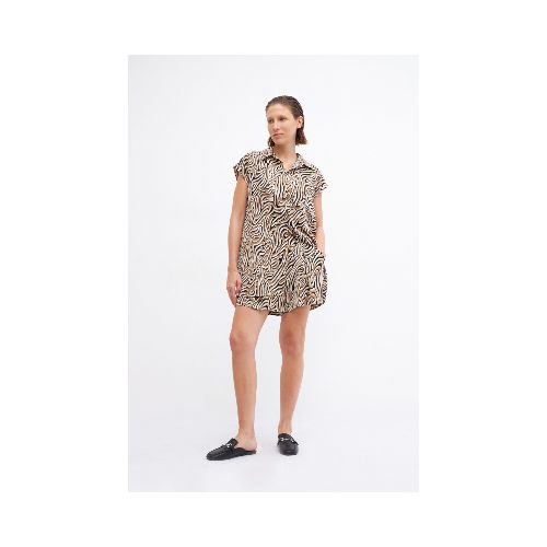 Camisa con estampa animal - beige