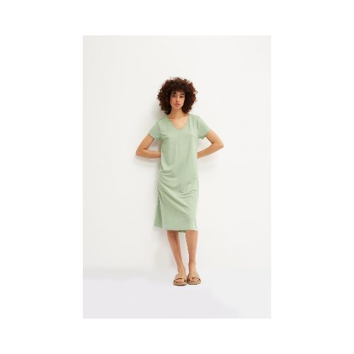 Vestido escote V - verde pastel