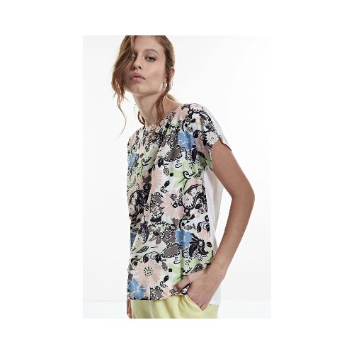 Blusa frente estampado floral - crudo