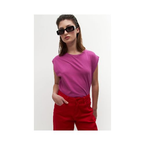 Remera escote base oversize - magenta