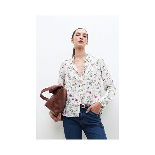 Camisa con estampa floral - crudo