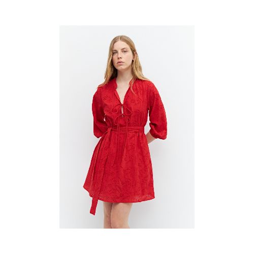 Vestido de broderie - rojo