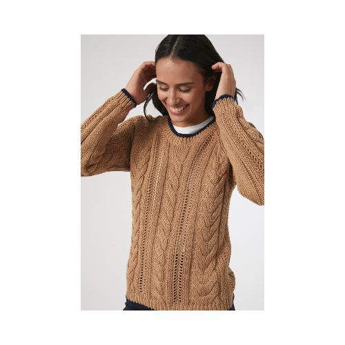 Sweater con estructuras - camel