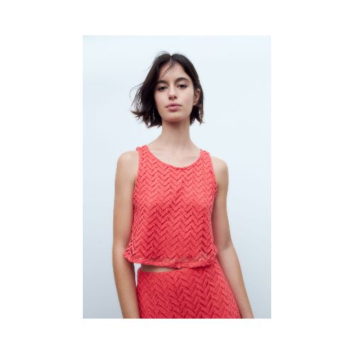 Blusa de encaje - coral