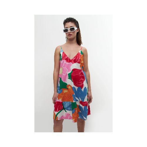 Vestido con estampa floral - multicolor