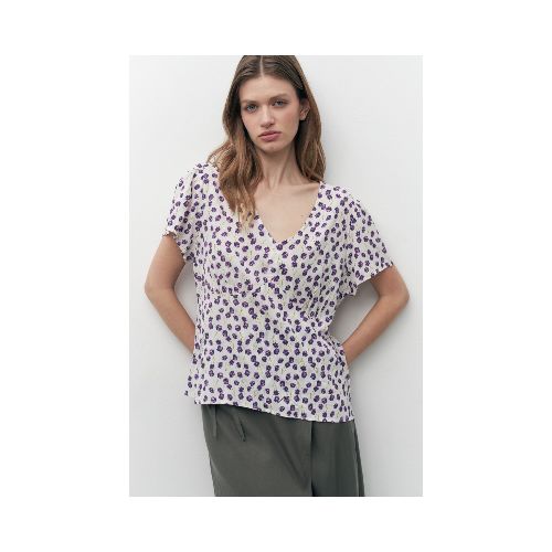 Blusa con estampa floral - lila