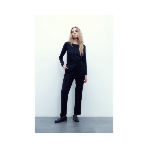 Pantalón recto sastrero - negro