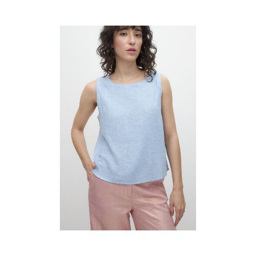 Blusa de lino - celeste