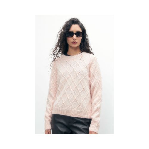 Sweater con estructura y perlas - rosa pastel