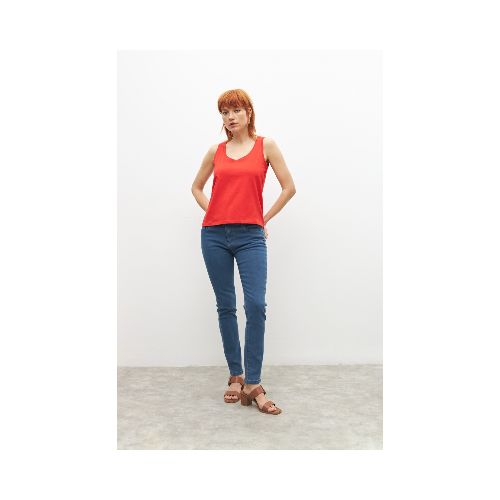 Musculosa escote a la base - rojo