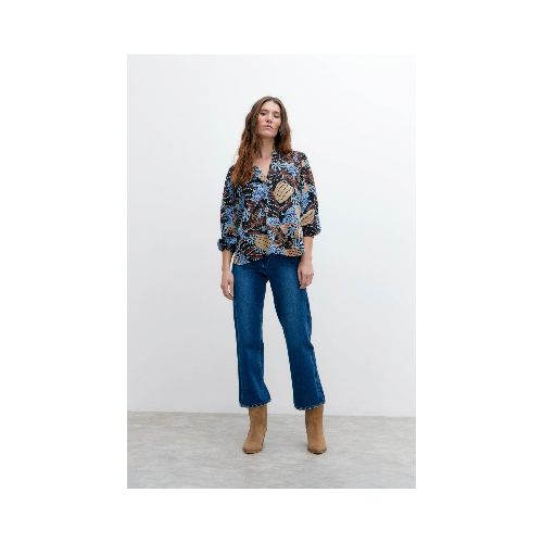 Blusa con estampa Caracol - celeste