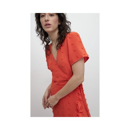 Vestido cruzado fantasía - naranja