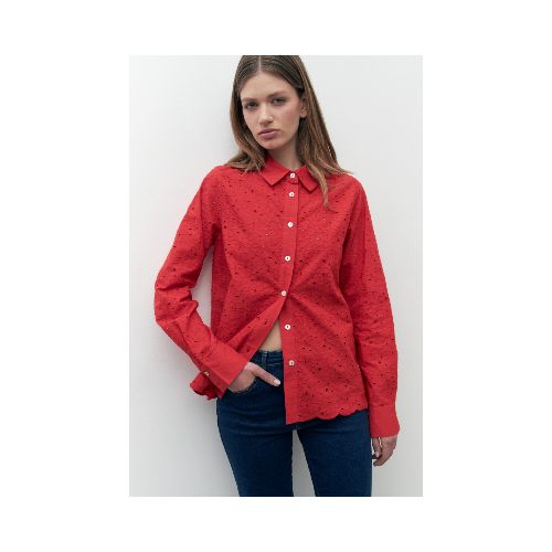 Camisa de broderie - rojo