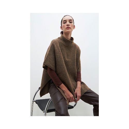 Sweater oversize con cierre - chocolate