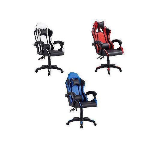 Silla Oficina Dvn Gamer Pu Max -Blanca/Negra/Roja