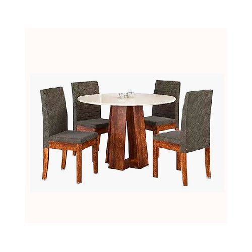 Juego Comedor Mesa Redonda Stylo 4 Sillas Zm