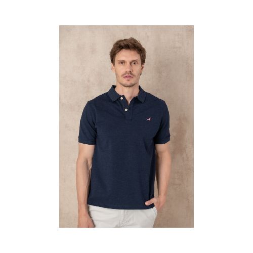 Remera Pique Melange - Azul marino