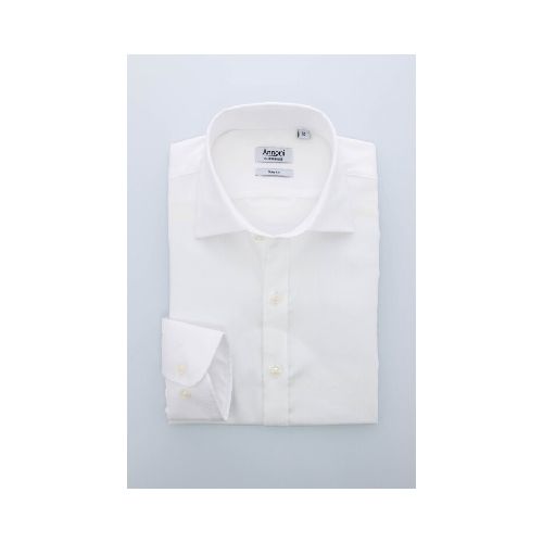 Camisa Annoni Short Collar Espigada - Blanco