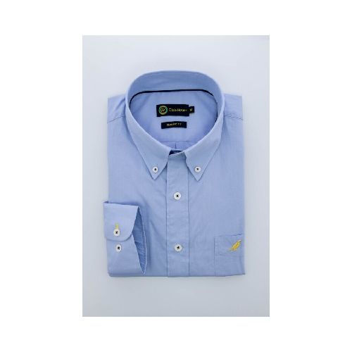 Camisa Poplin button down - Celeste