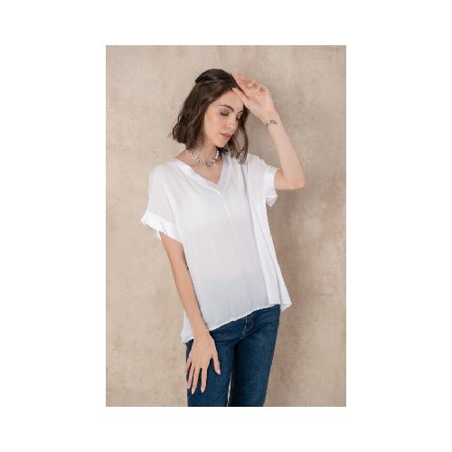 Blusa escote V - Blanca