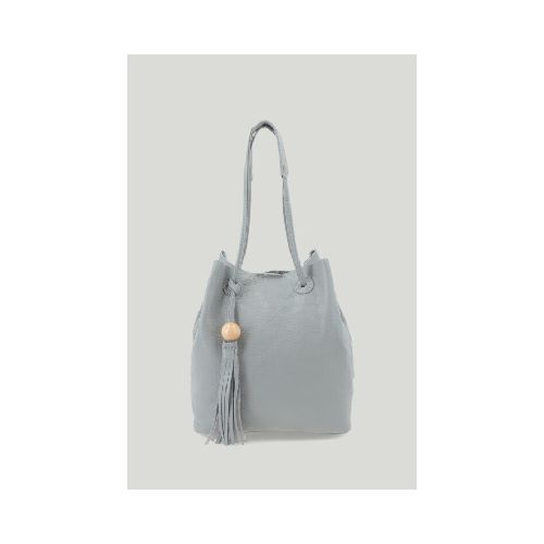 Cartera bucket cuero - Gris