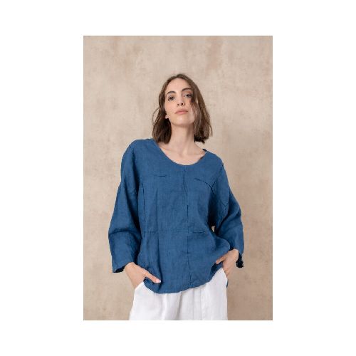 Blusa de lino - Blue