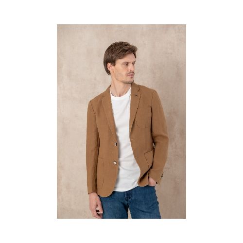 Saco lino Slim Fit - Tostado