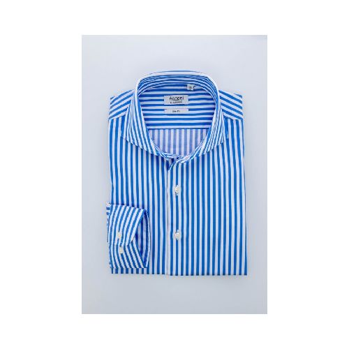 Camisa Annoni Fantasia Slim-Fit Atenas - Rayas azul