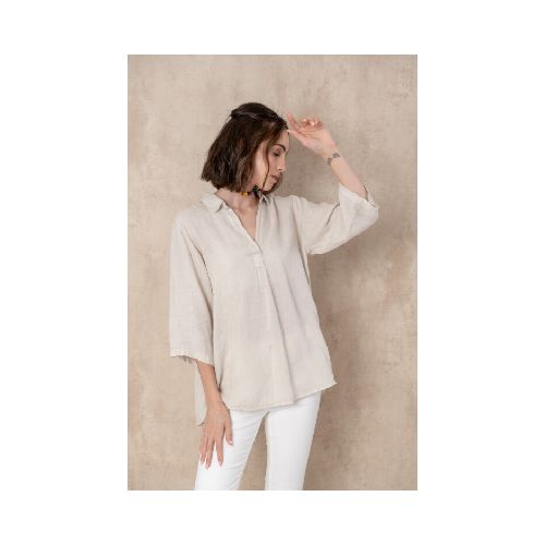 Blusa de lino - Beige