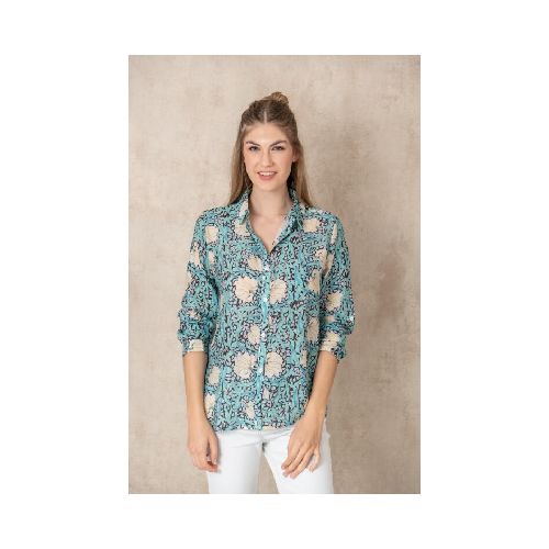 Camisa estampada Tulip - Aqua