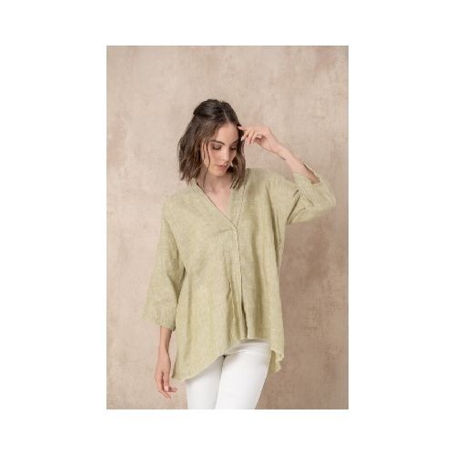 Blusa de lino - Verde seco