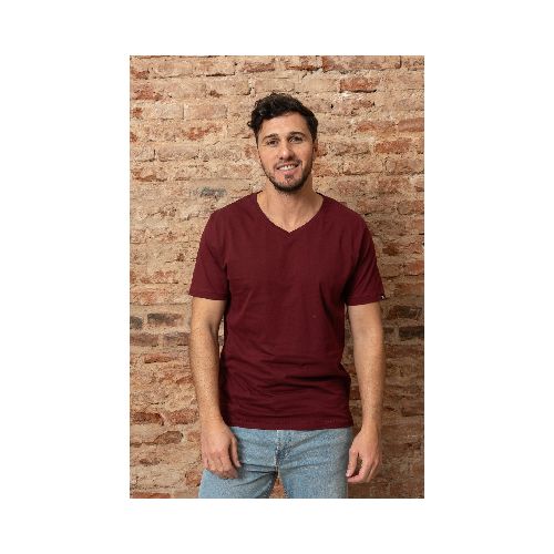 Remera Escote V Bordo