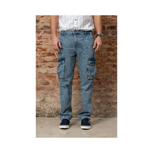 Jean Cargo Corte Regular 100% Algodon