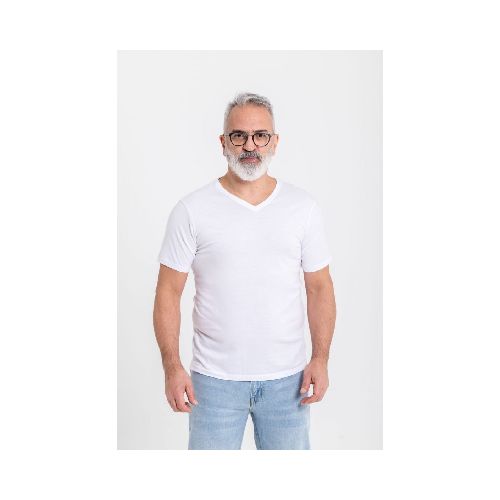 Remera Escote V Blanco