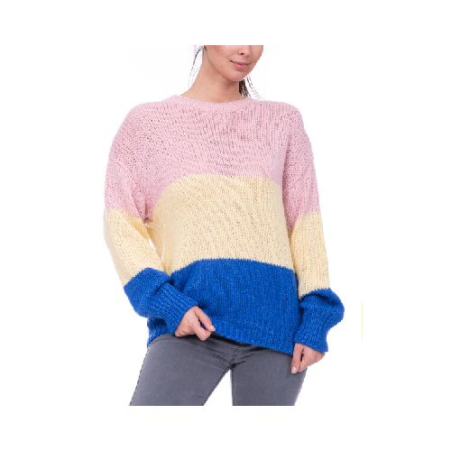 Sweater rayado - rosa