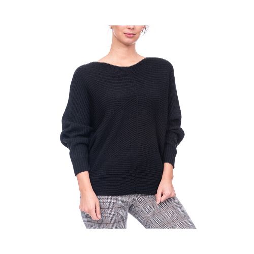 Sweater acanalado - negro