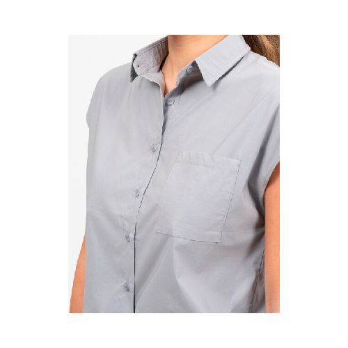 Camisa boxy lisa - gris