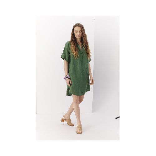 VESTIDO LINO THELMA - VERDE