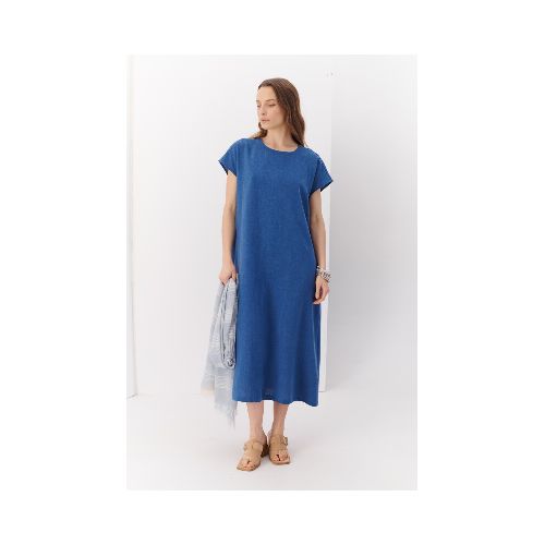 VESTIDO LINO MIKA - AZUL