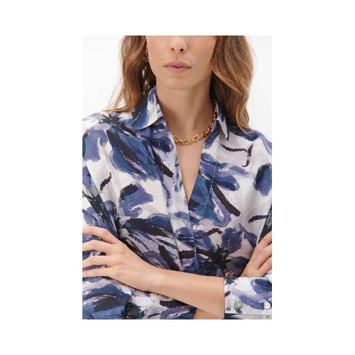 BLUSA HANNA PETALOS - AZUL