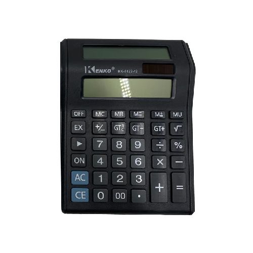 Calculadora de mesa doble pantalla, recarga solar y 1AA, KENKO, en caja  Ninguna